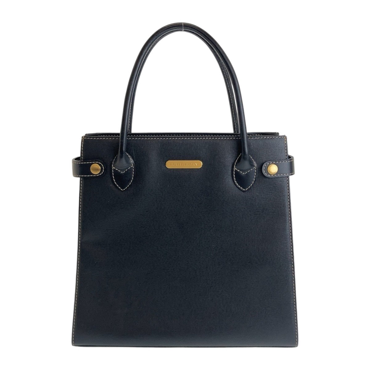 Burberry Leather Tote Bag Black Gold Hardware