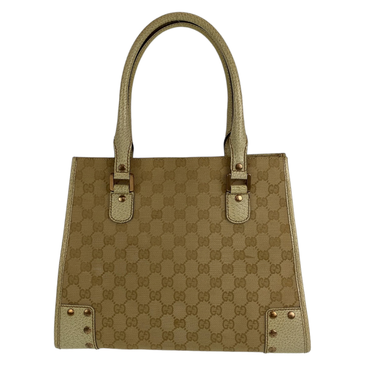 Gucci GG Canvas Leather Tote Bag 214397 in Very Good Condition