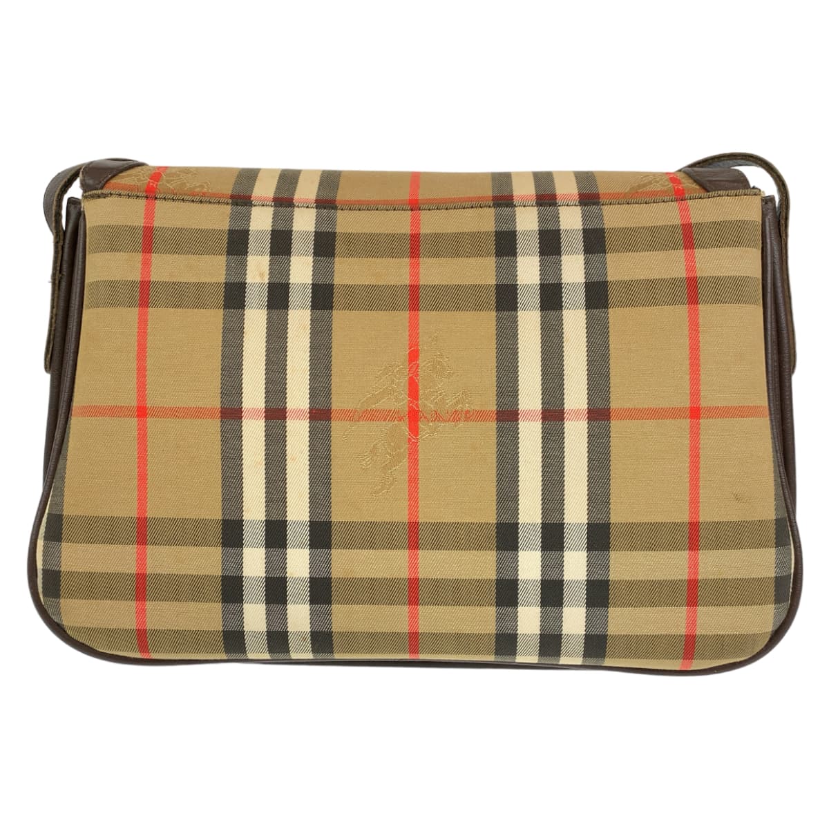 Burberry Nova Check Brown Beige Canvas Leather Crossbody Bag