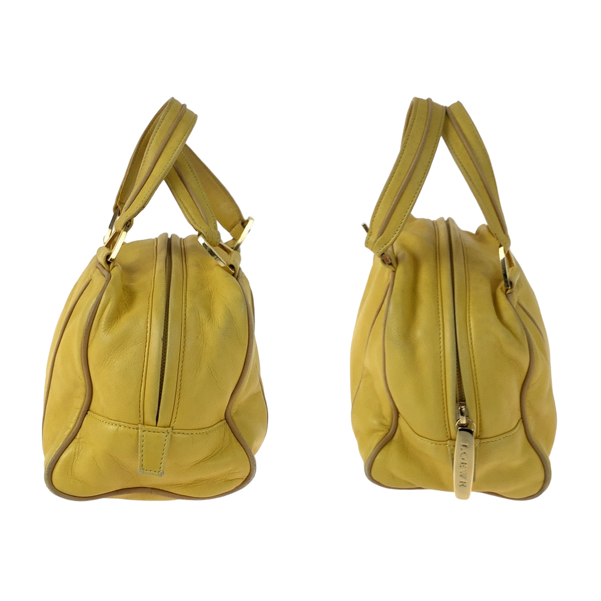 Loewe Anagram Yellow Leather Handbag 404768 in Very Good Condition