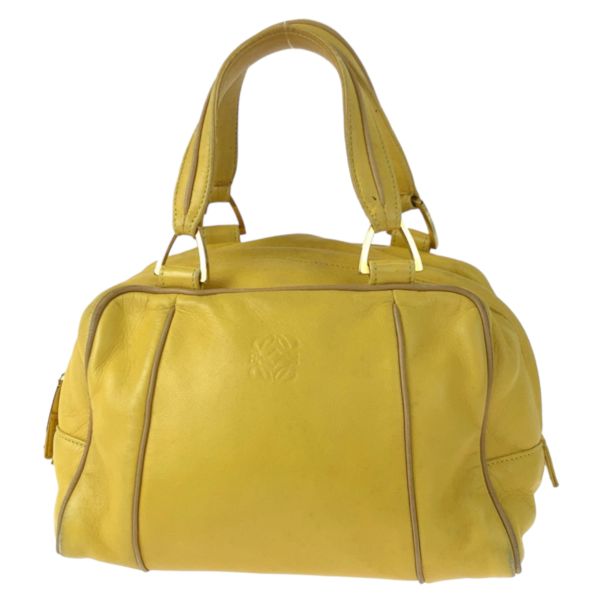 Loewe Anagram Yellow Leather Handbag 404768 in Very Good Condition