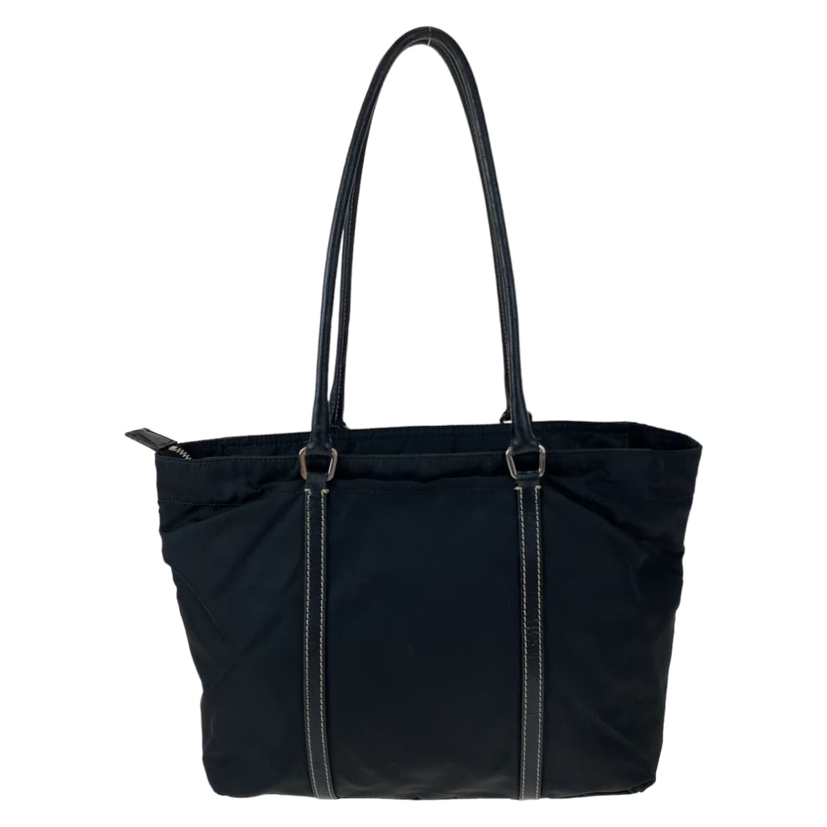 Prada Nylon Leather Tessuto Shoulder Tote