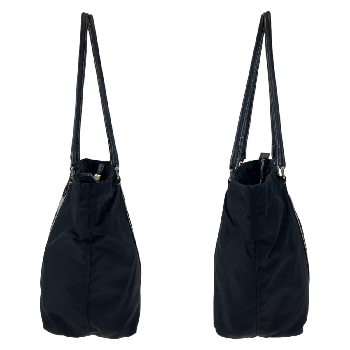 Prada Nylon Leather Tessuto Shoulder Tote