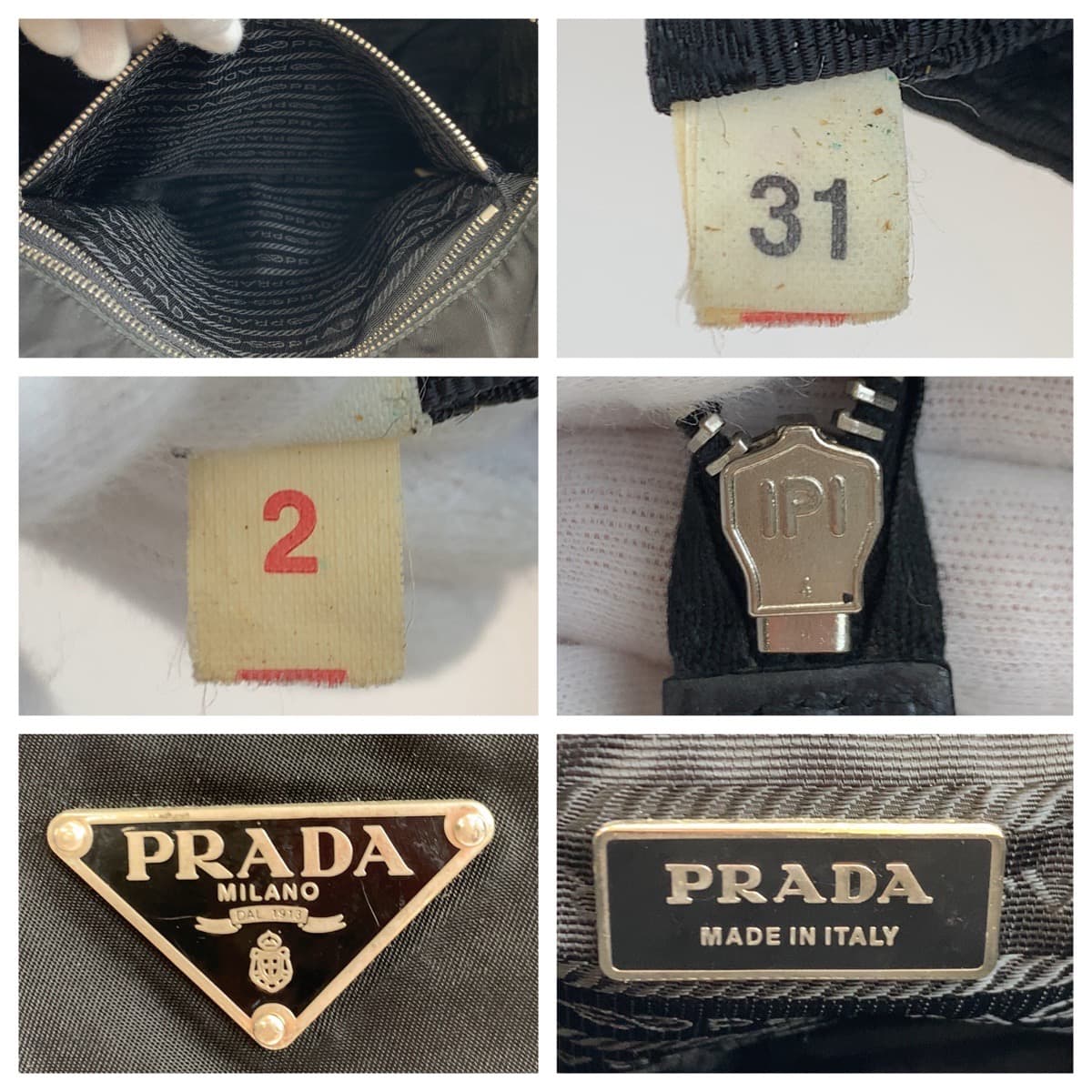 Prada Nylon Leather Tessuto Shoulder Tote