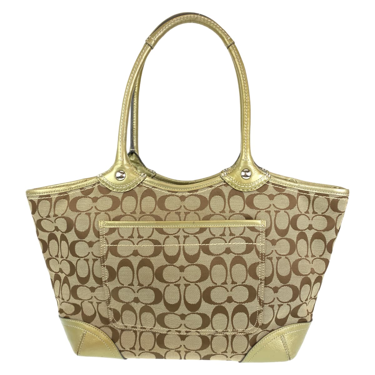 Coach Beige Canvas Enamel Signature Tote Bag