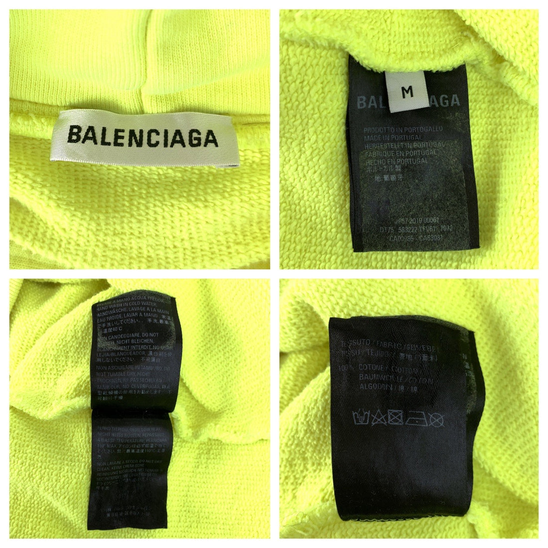 Balenciaga BB Hoodie Cotton Yellow M in Very Good Condition