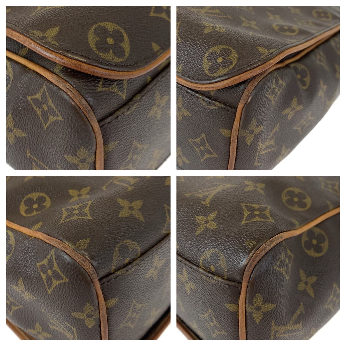 Louis Vuitton Monogram Abbes Brown PVC Shoulder Bag M45257 in Very Good Condition