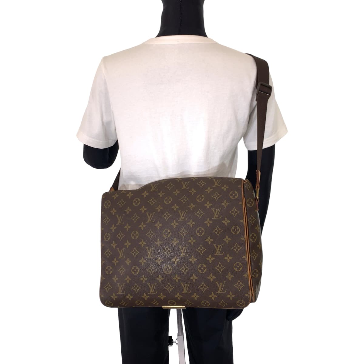 Louis Vuitton Monogram Abbes Brown PVC Shoulder Bag M45257 in Very Good Condition