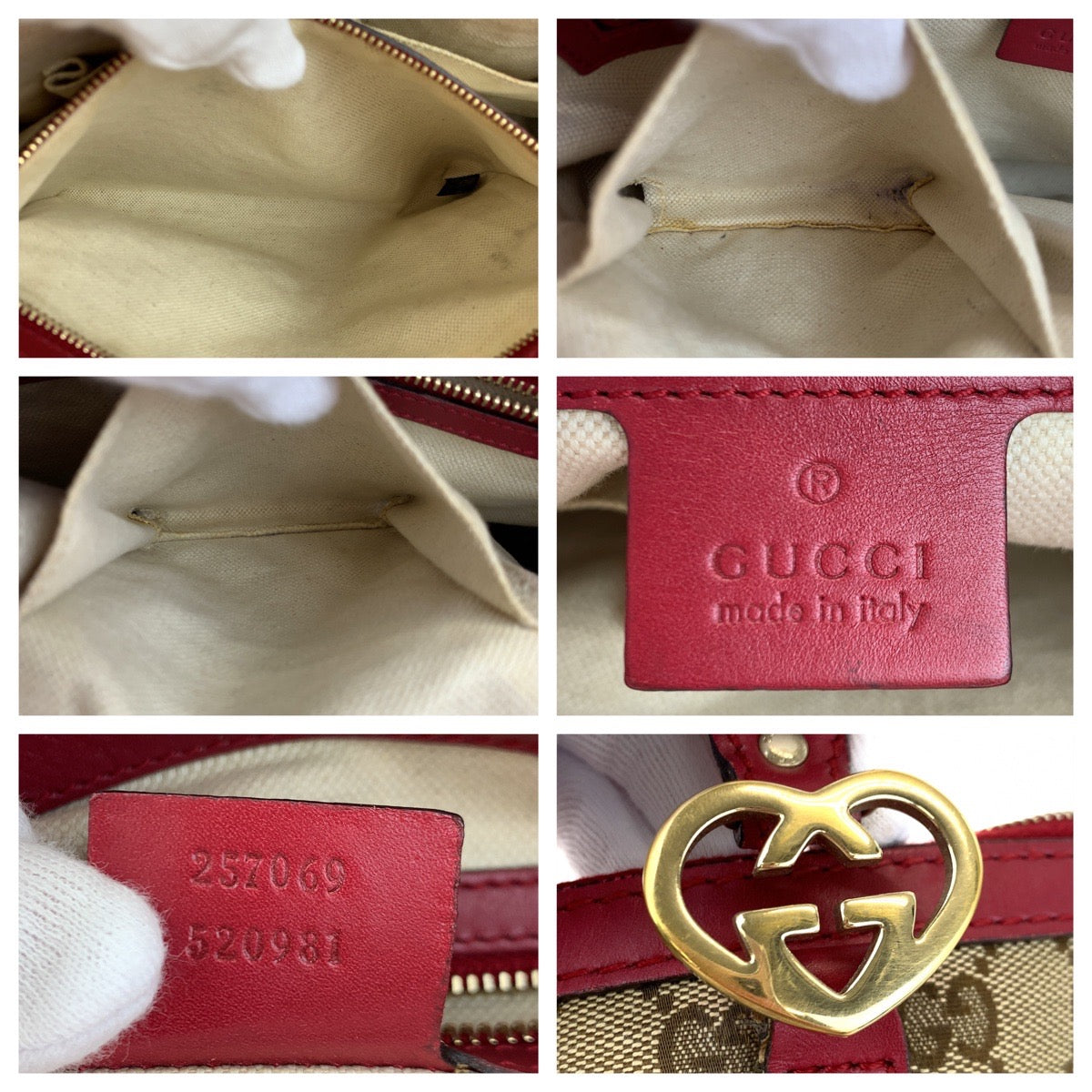 Gucci GG Canvas Lovely Tote Bag 257069 in Very Good Condition