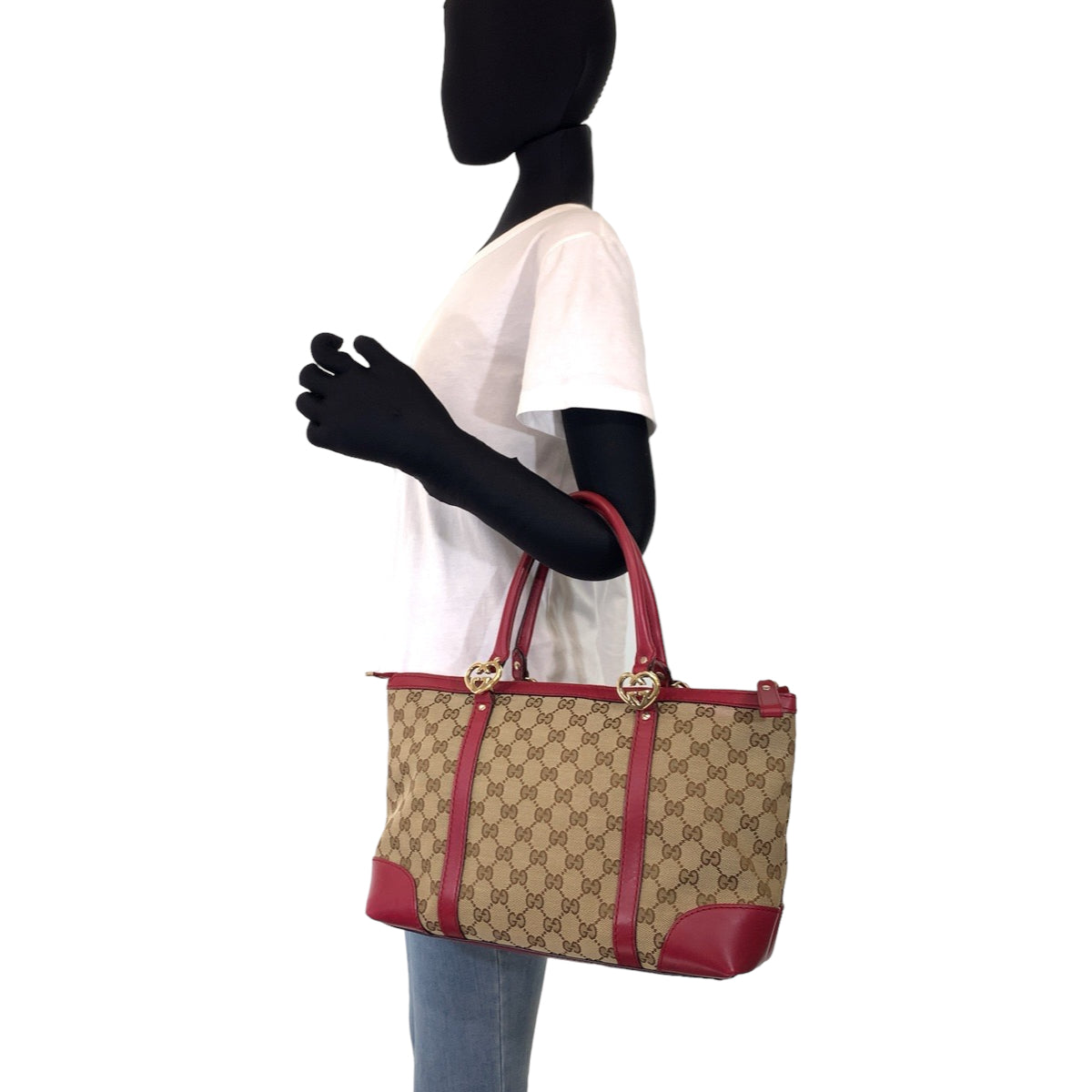 Gucci GG Canvas Lovely Tote Bag 257069 in Very Good Condition