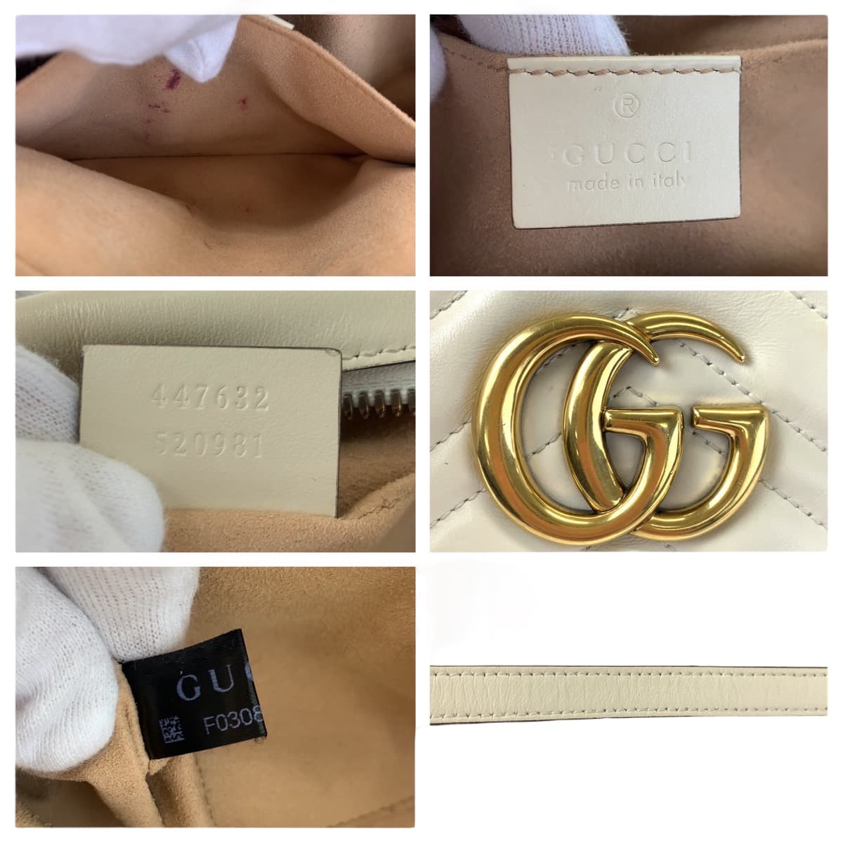 Gucci GG Marmont Leather Shoulder Bag 447632 in Very Good Condition