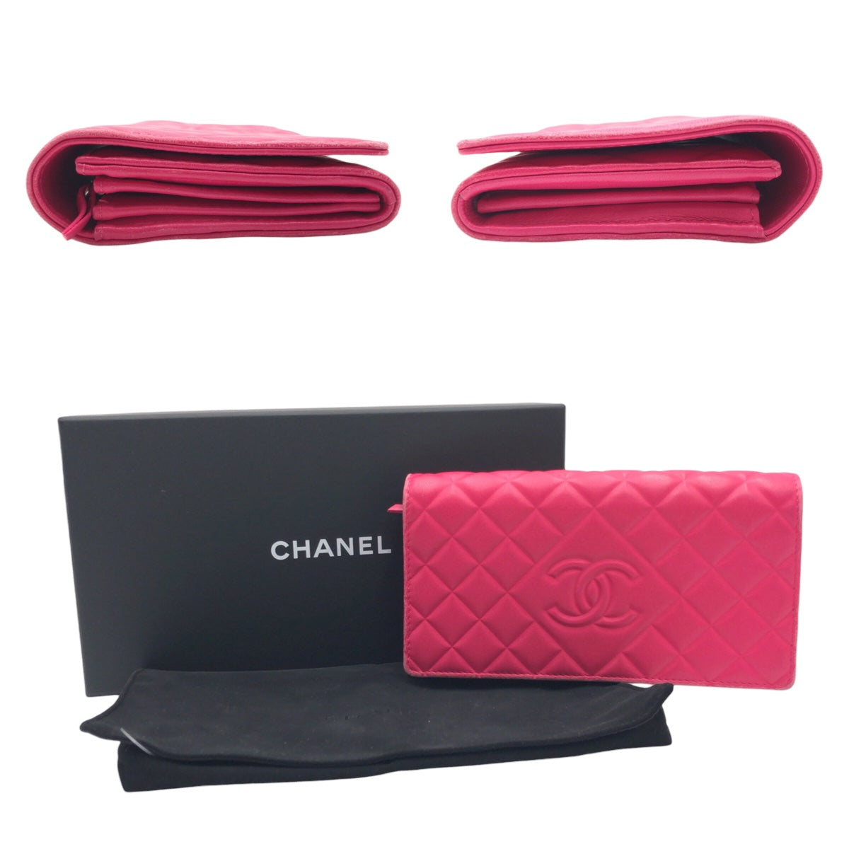 Chanel Matelasse Lambskin Long Wallet in Very Good Condition