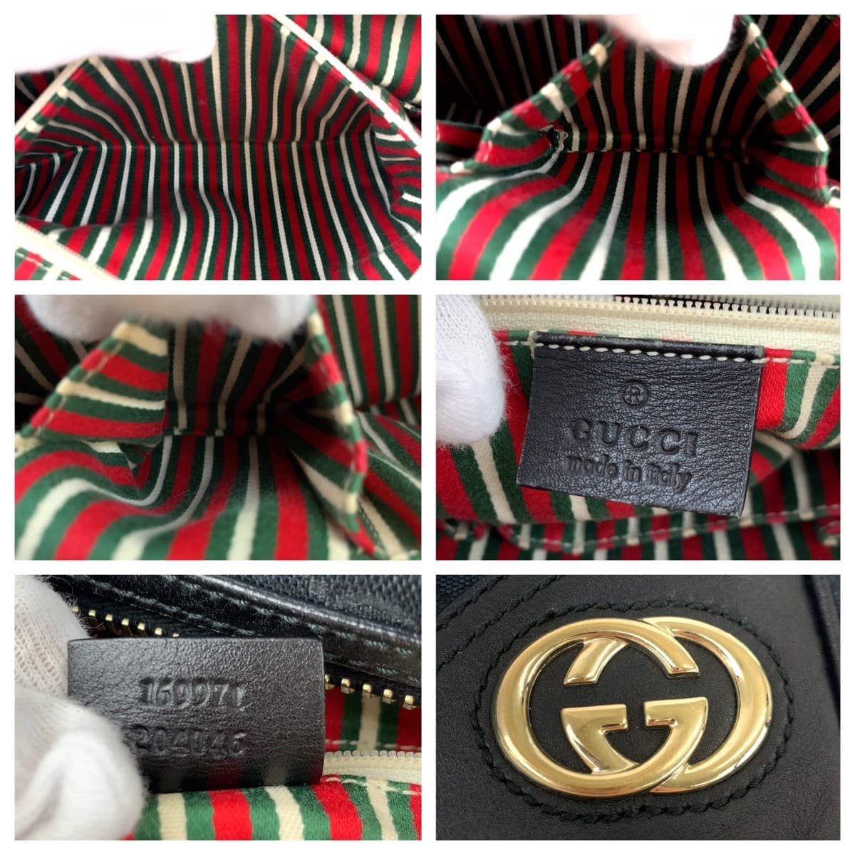 Gucci New Britt Interlocking Sherry GG Canvas Leather Tote Bag 169971 in Very Good Condition