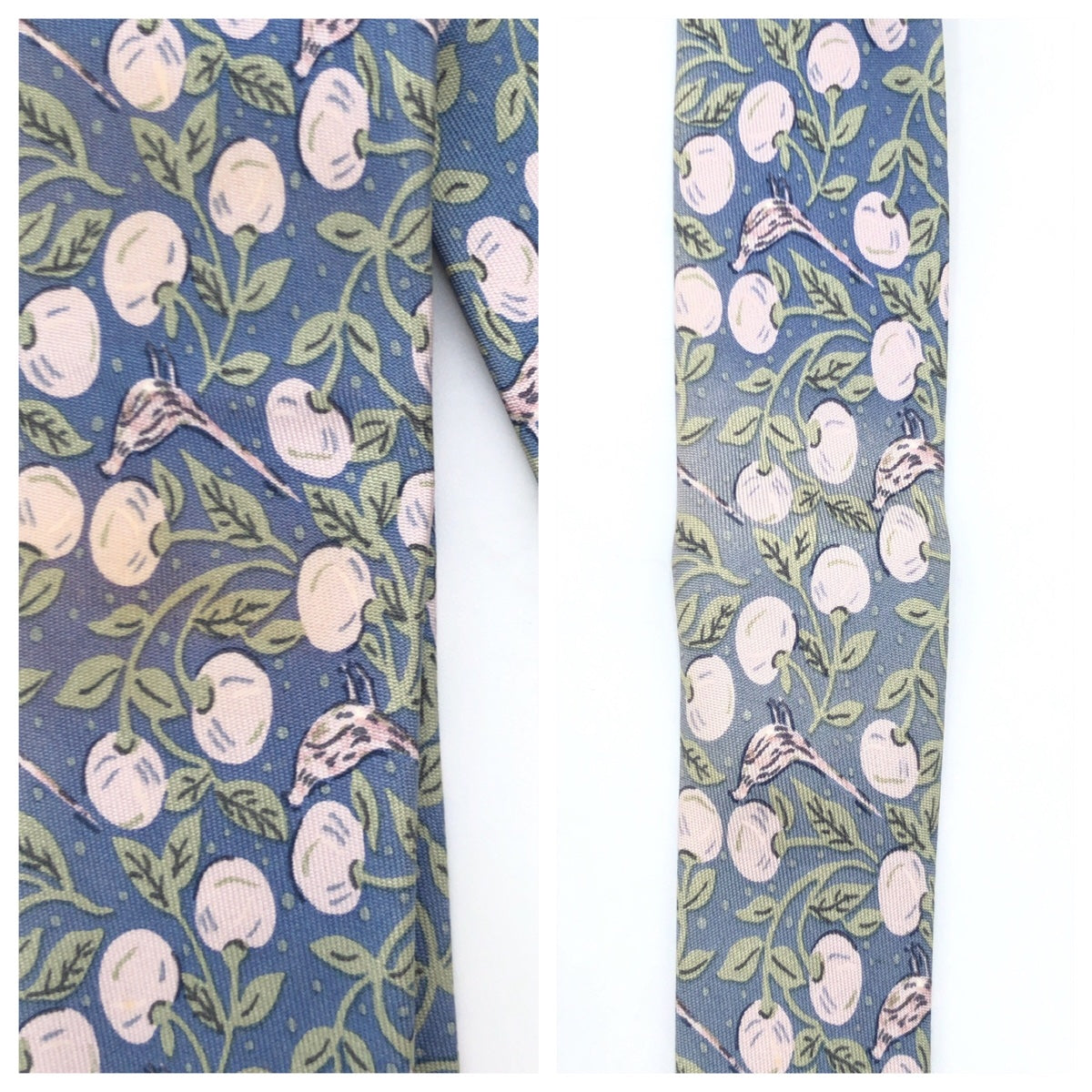 Hermes Silk Botanical Pattern Tie in Very Good Condition