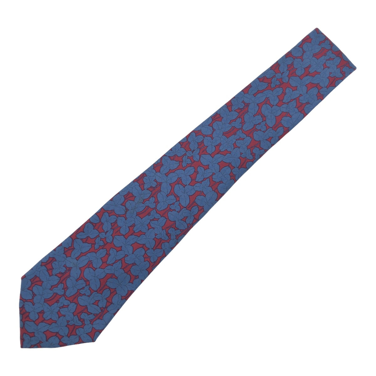 Hermes Silk Tie Blue Red in Very Good Condition