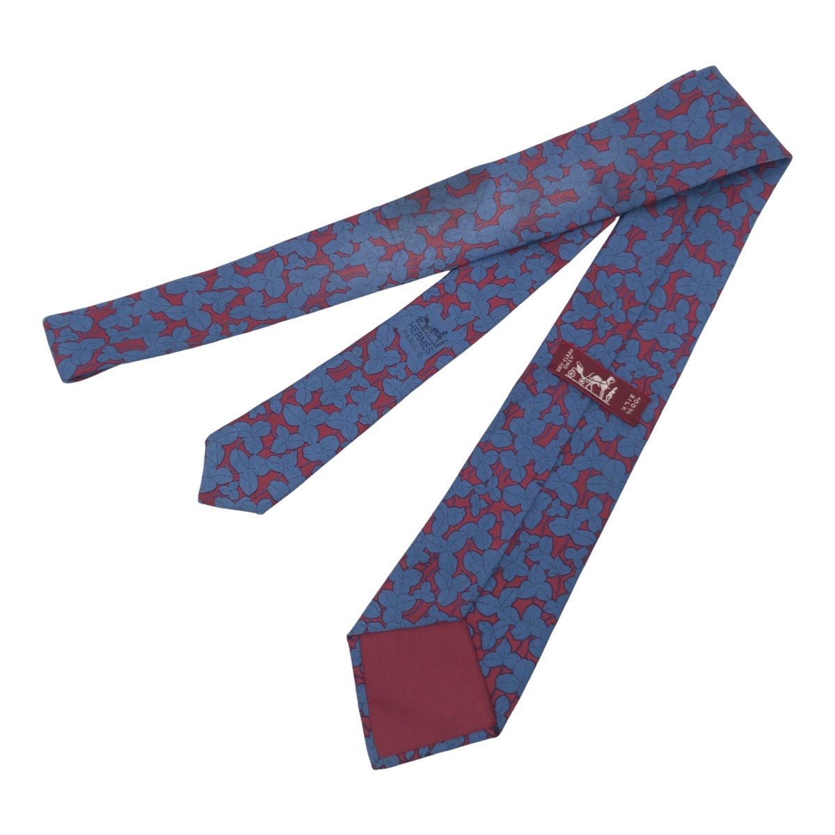 Hermes Silk Tie Blue Red in Very Good Condition