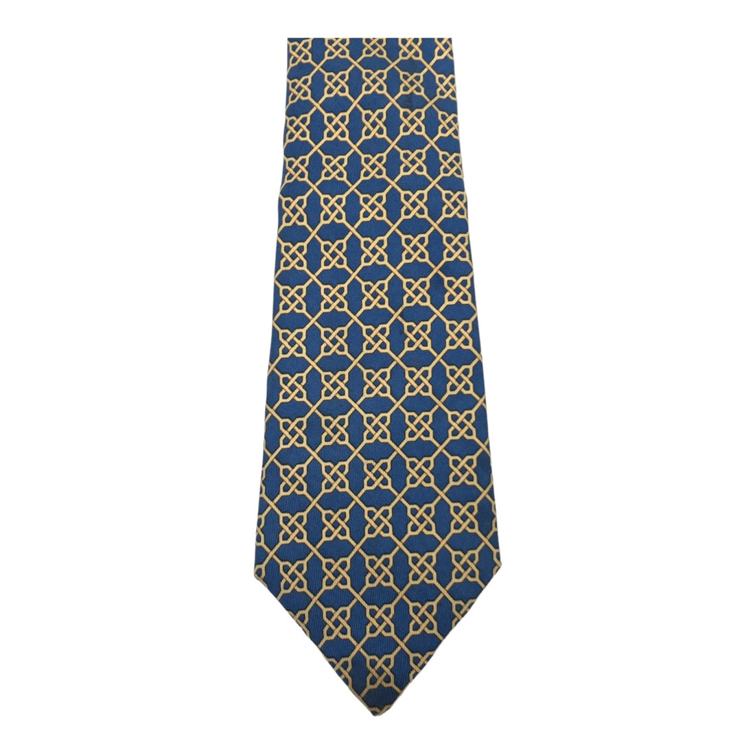 Hermes Silk Tie Blue Yellow 671 PA