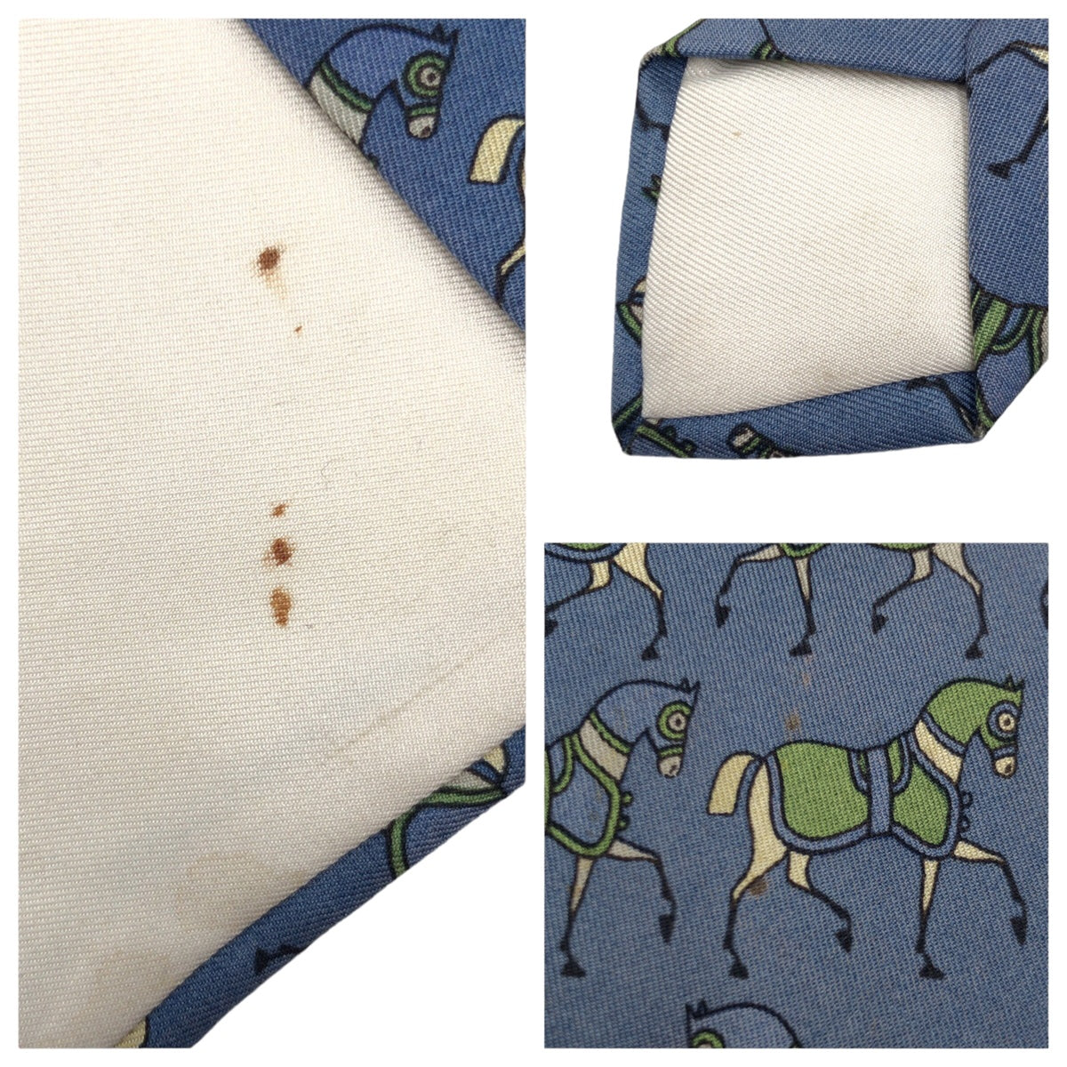 Hermes Silk Horse Pattern Tie in Good Condition