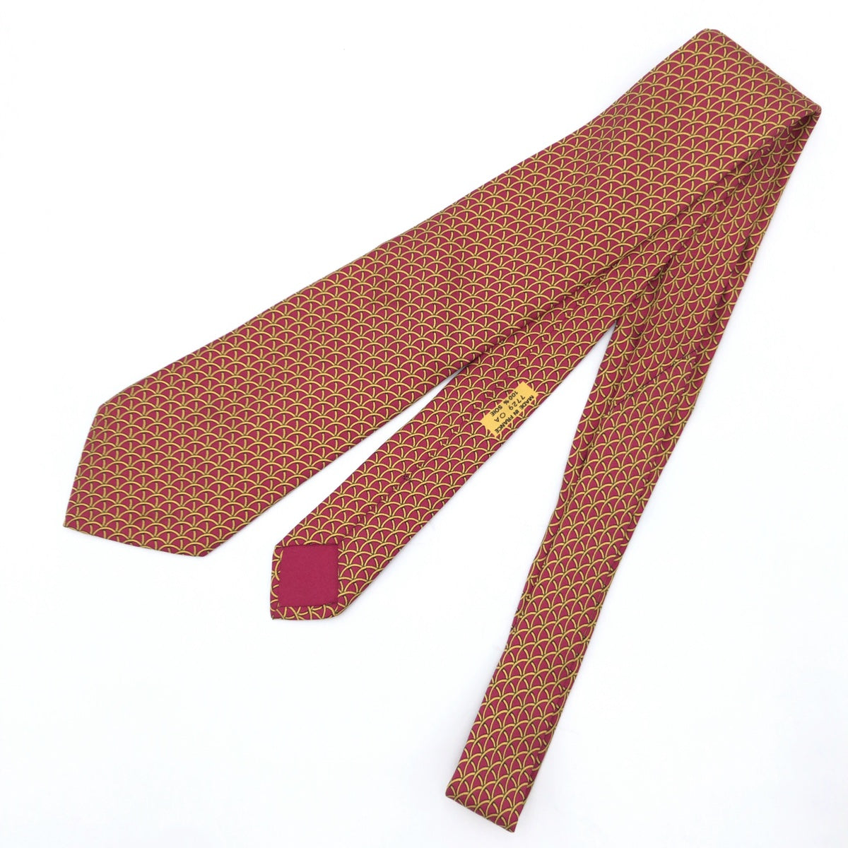 Hermes Silk Loop Pattern Tie 7729 OA in Very Good Condition