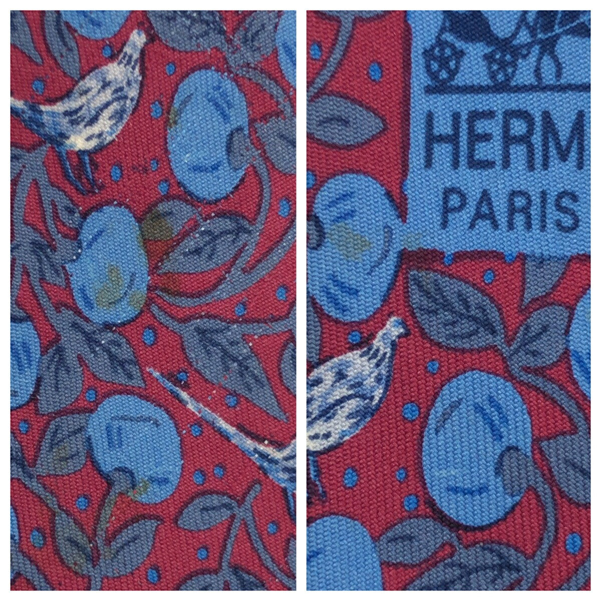 Hermes Silk Patterned Tie in Very Good Condition