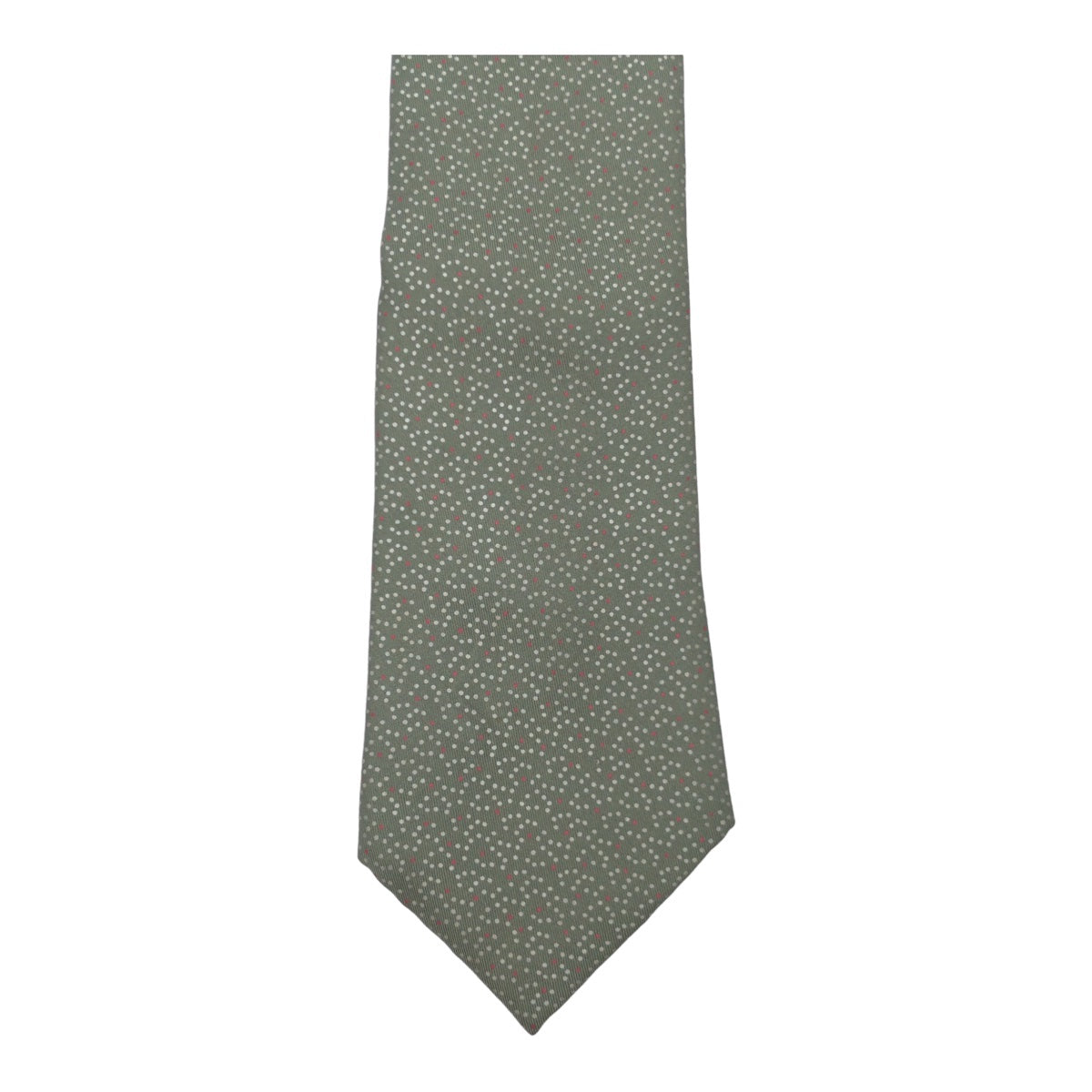 Hermes Silk Polka Dot Tie Green White in Very Good Condition