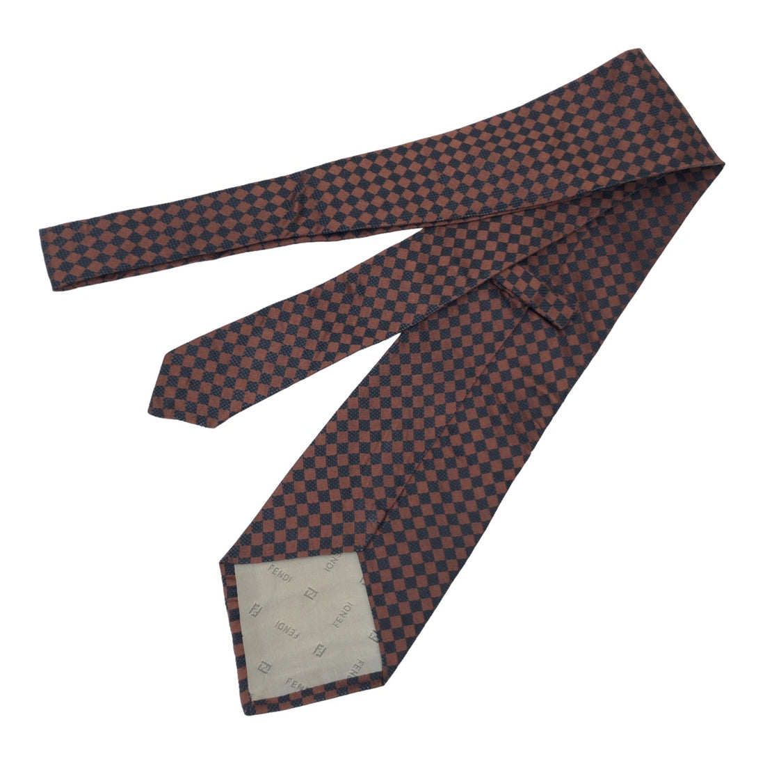 Fendi Silk Pequin Tie Brown