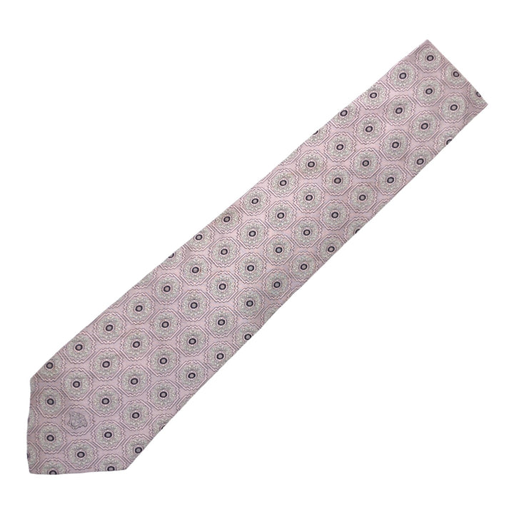 Versace Medusa Silk Tie Pink Silver in Very Good Condition