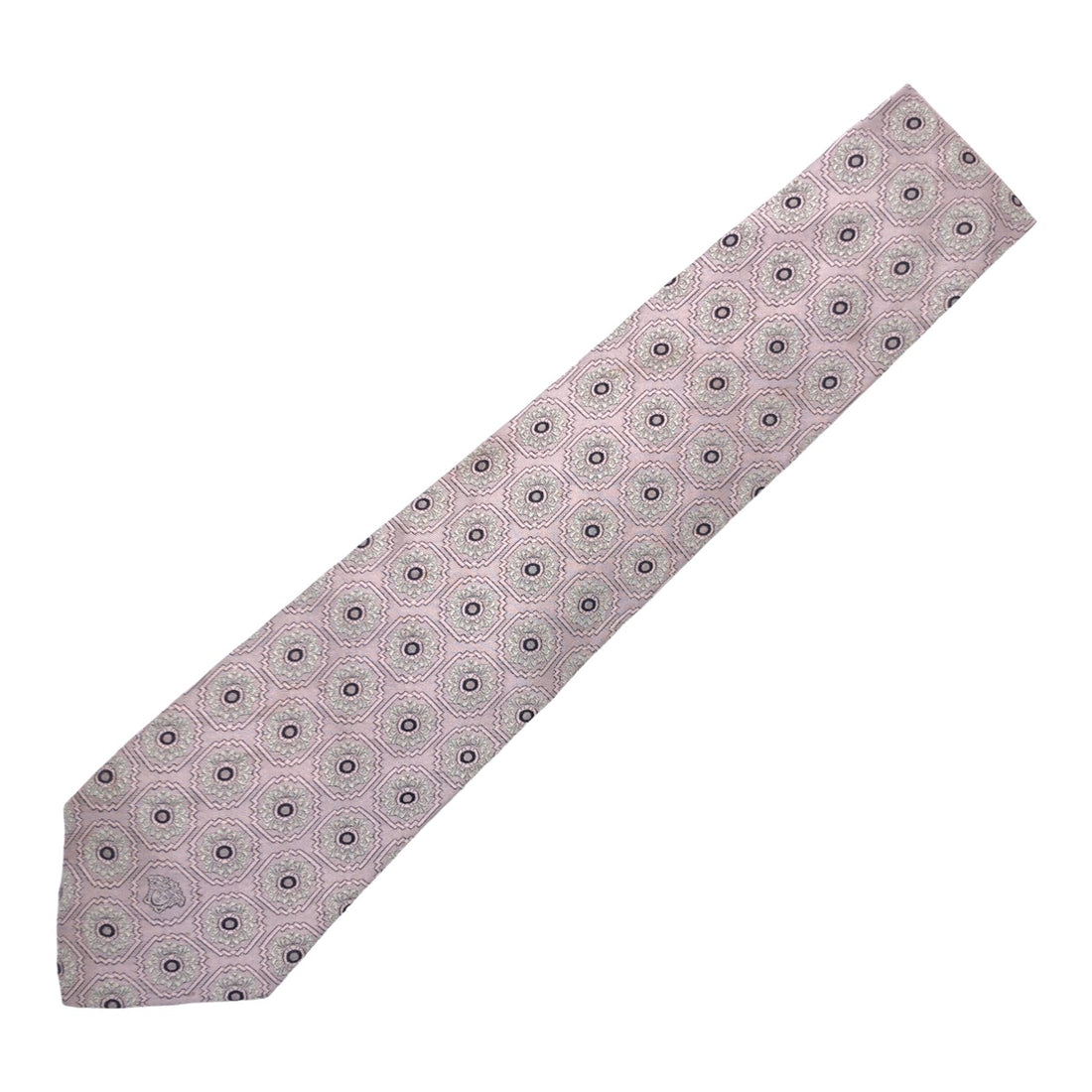 Versace Medusa Silk Tie Pink Silver