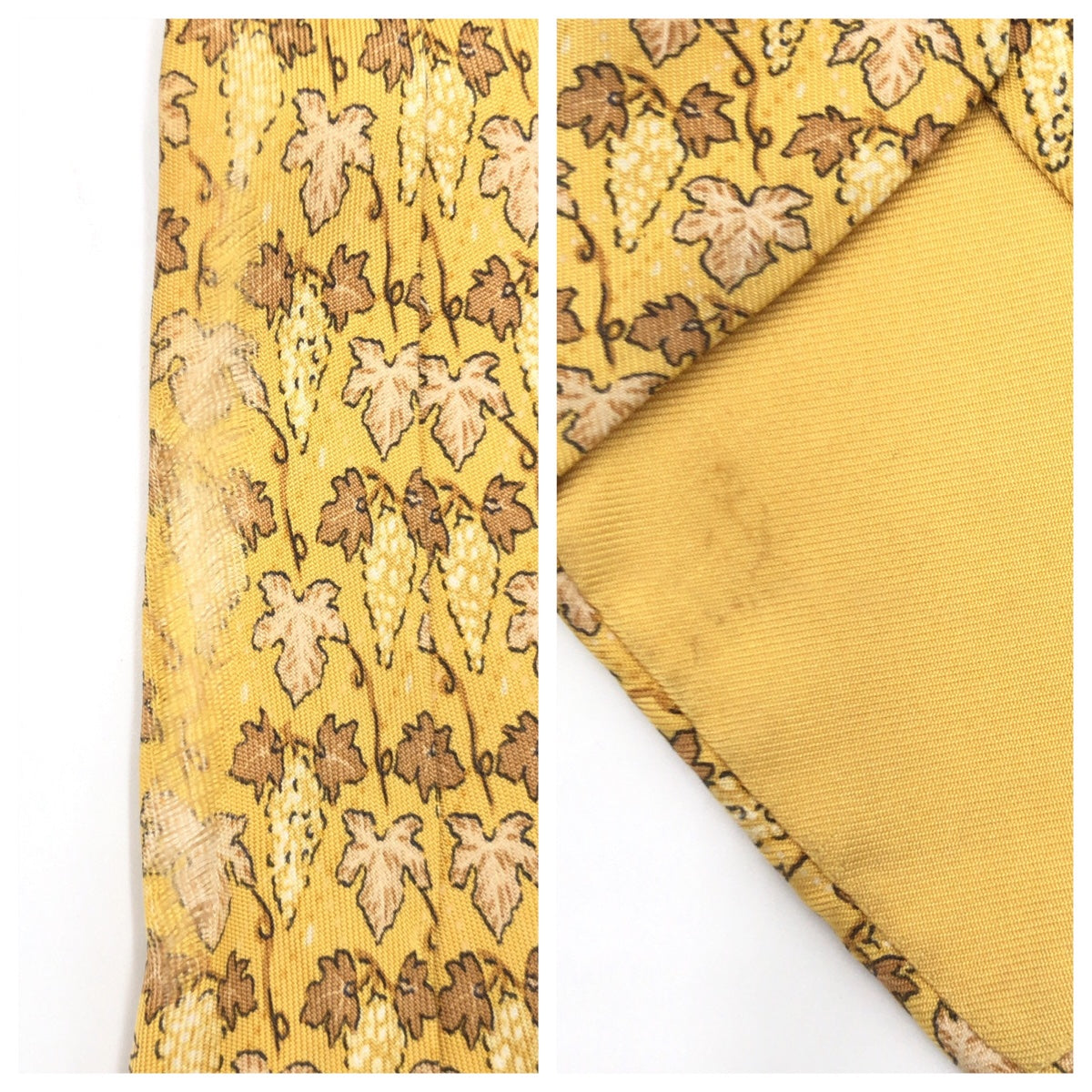 Hermes Silk Leaf Pattern Tie in Very Good Condition