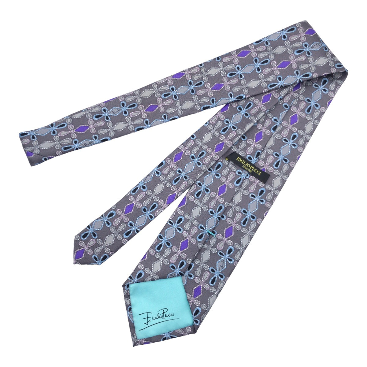 Emilio Pucci Silk Patterned Tie 404985 in Great Condition