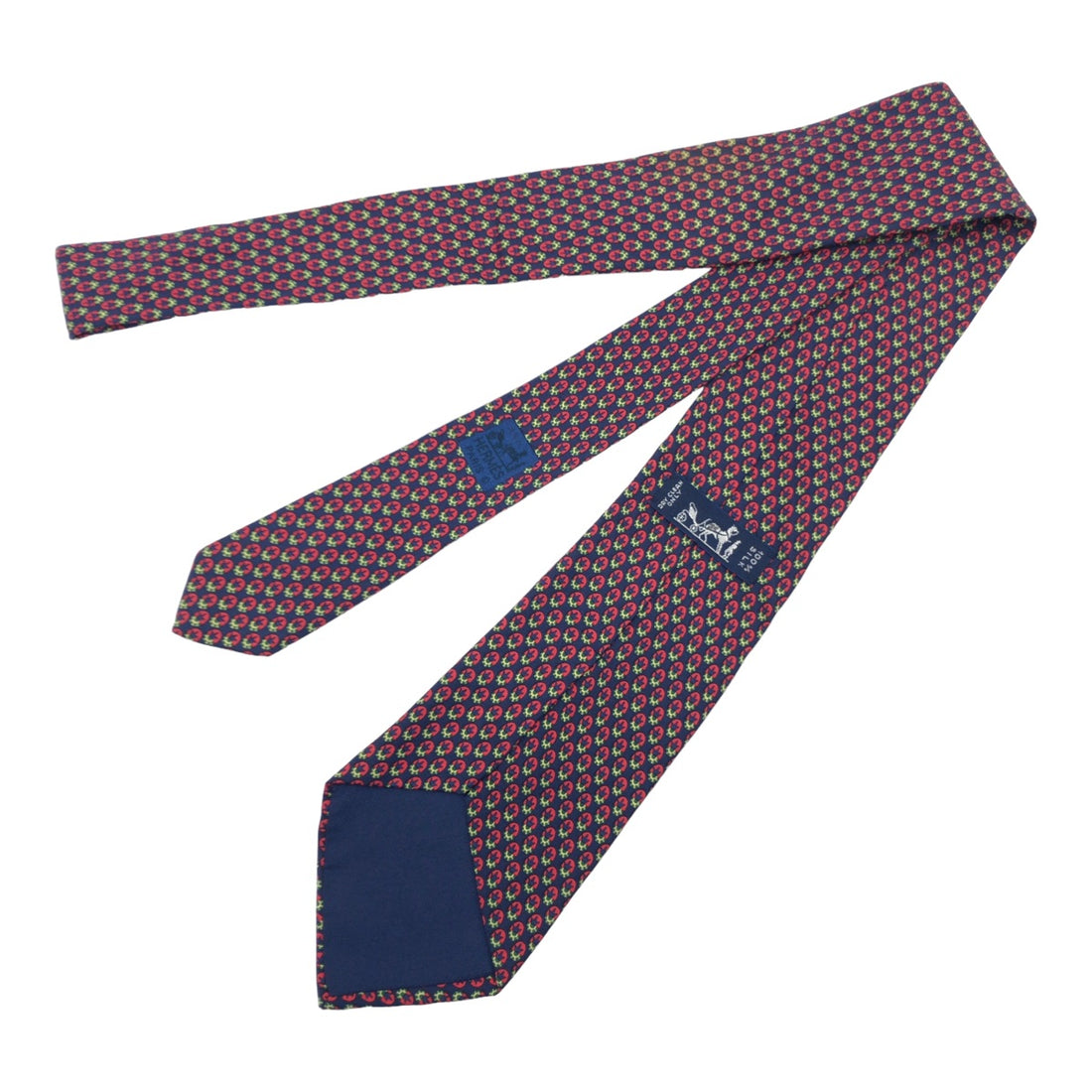 Hermes Silk Tie Navy Red