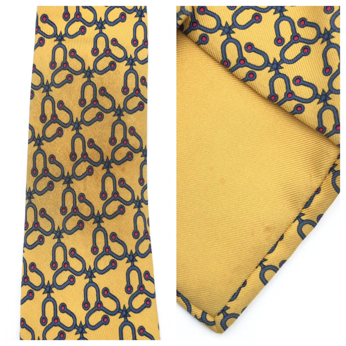 Hermes Yellow Silk Tie 8.5cm