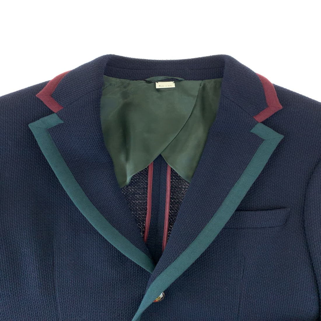 Gucci Wool Logo Emblem Button Tailored Jacket