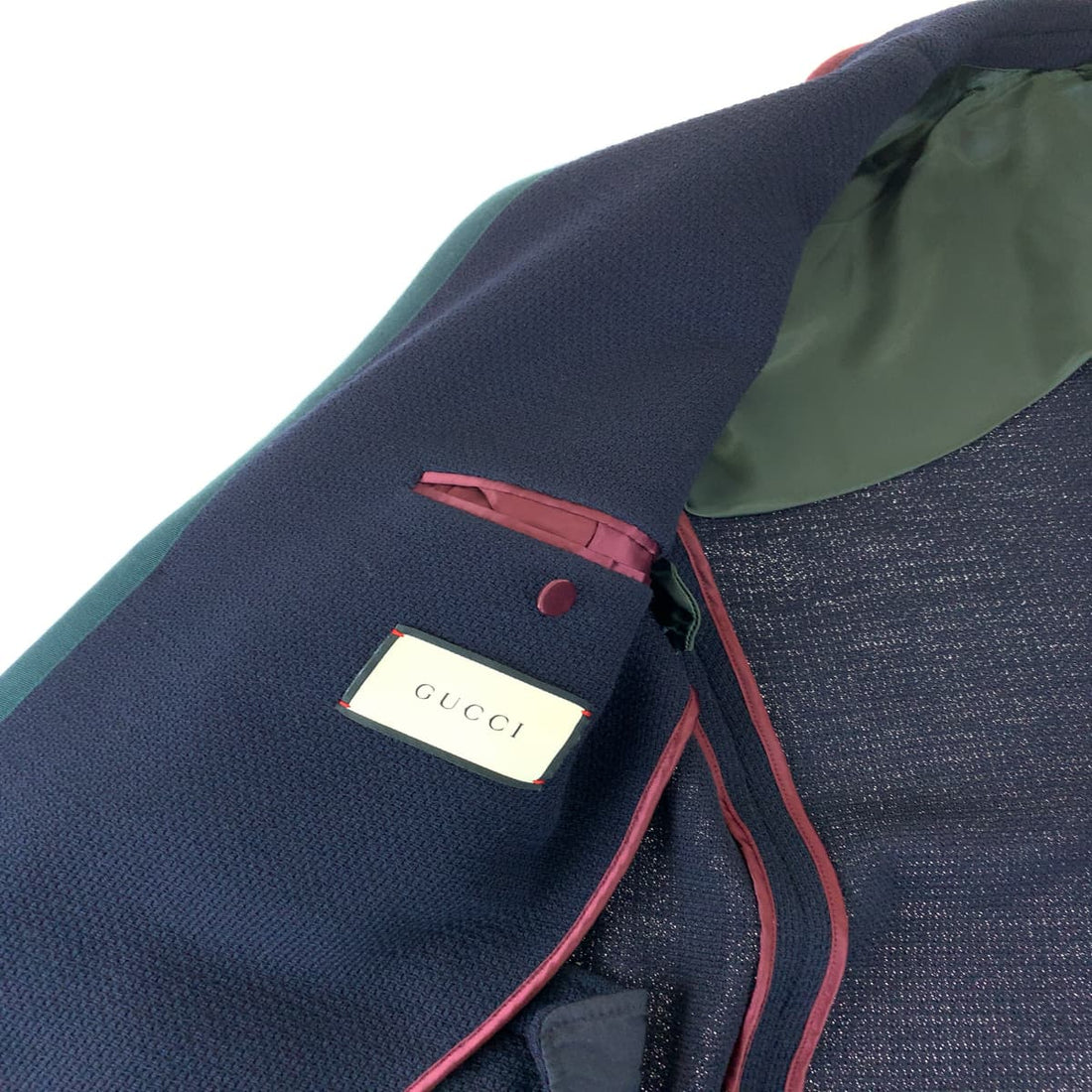 Gucci Wool Logo Emblem Button Tailored Jacket