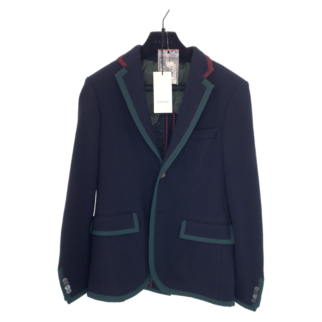 Gucci Wool Logo Emblem Button Tailored Jacket