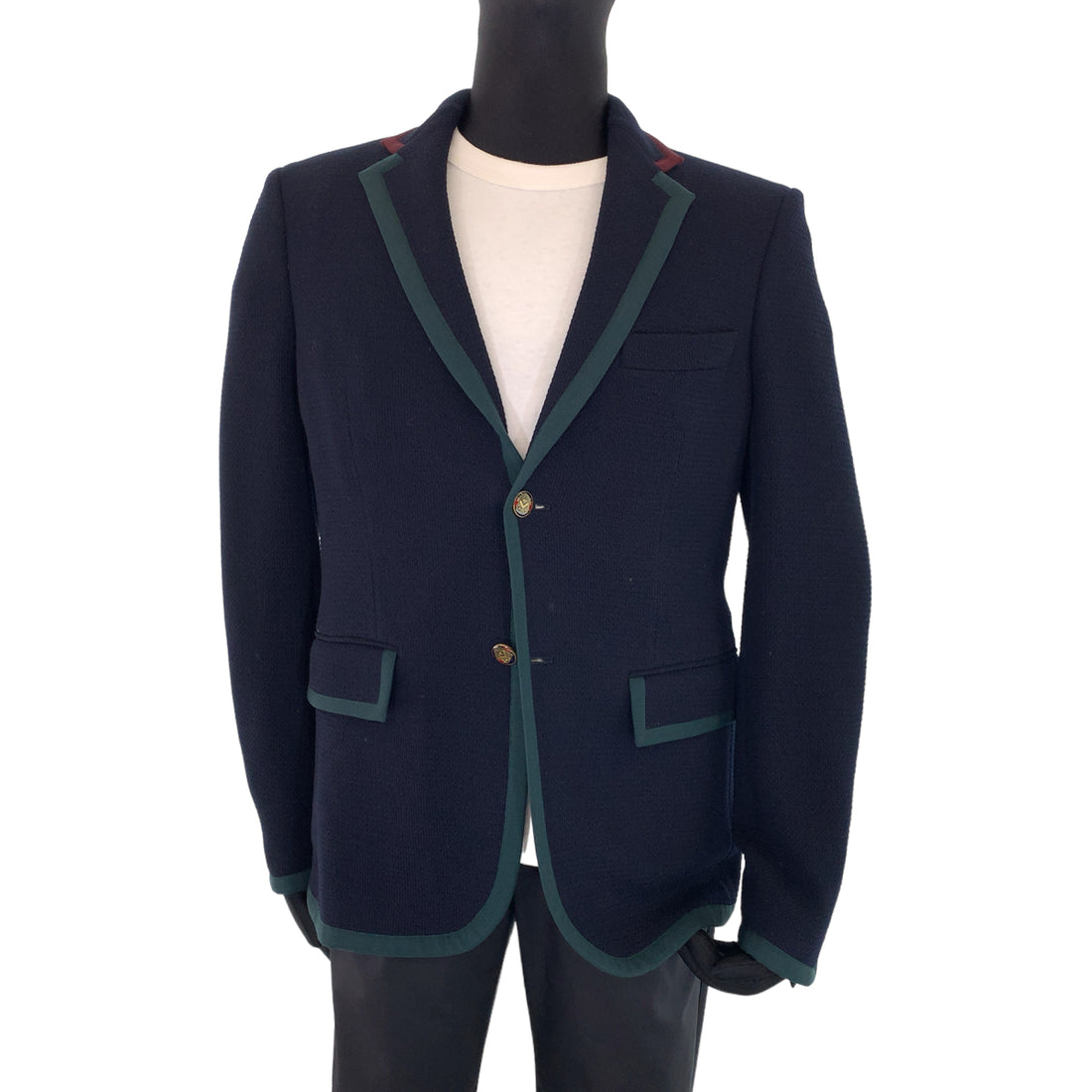 Gucci Wool Logo Emblem Button Tailored Jacket