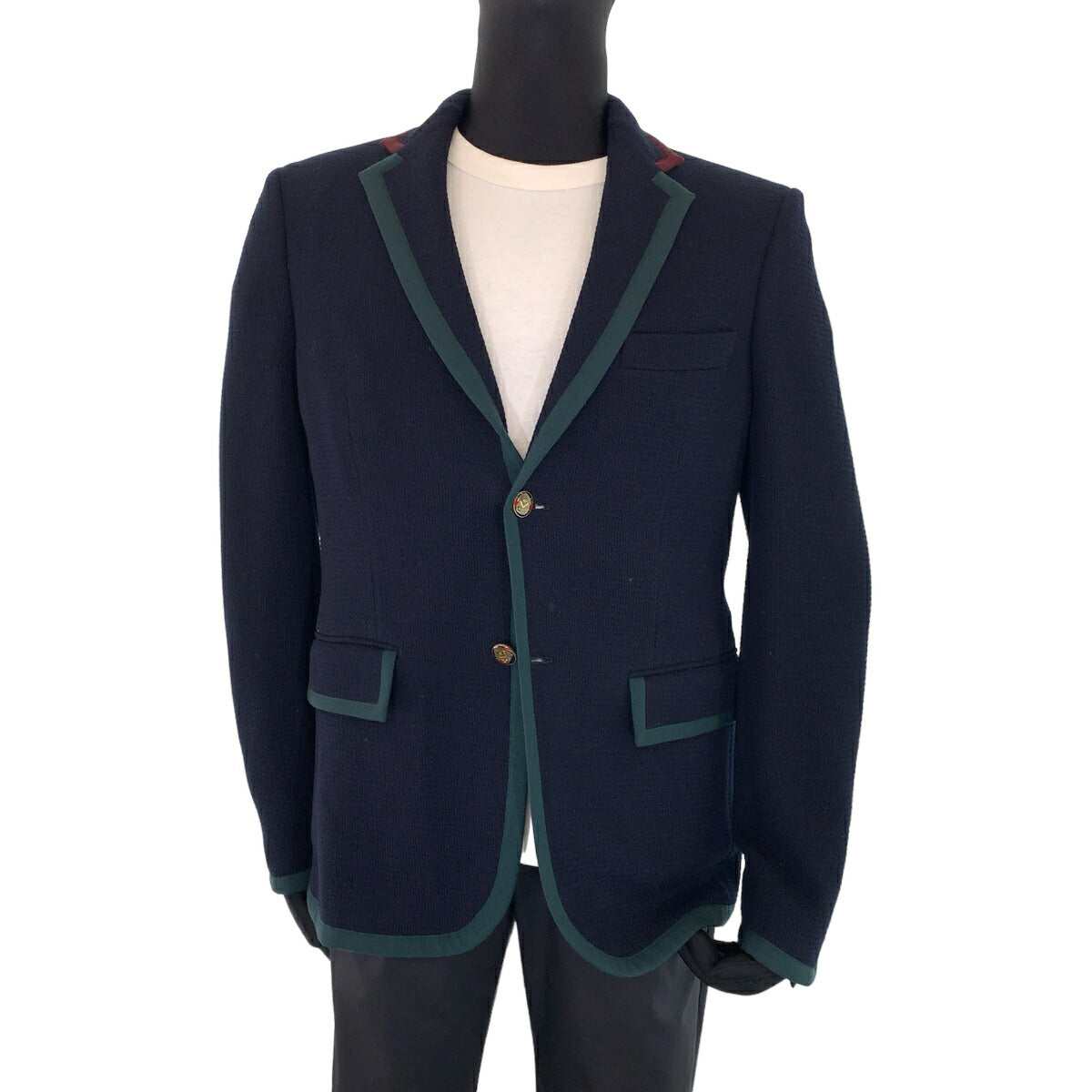 Gucci Wool Logo Button Tailored Jacket