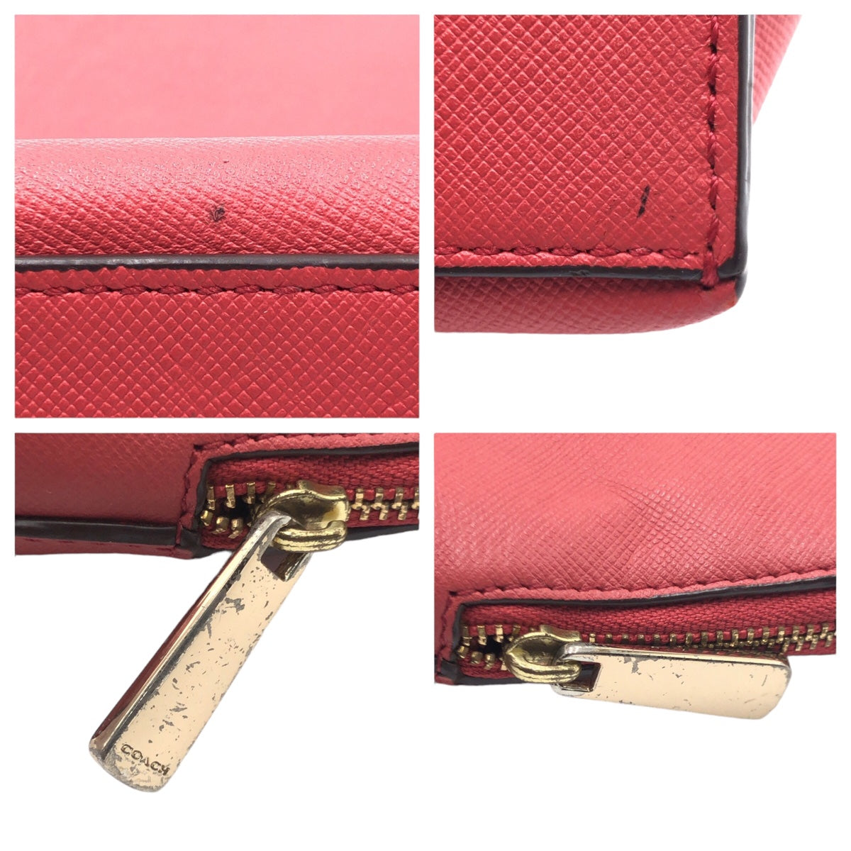 Coach Pink Calf Leather Pouch 405033 in Very Good Condition