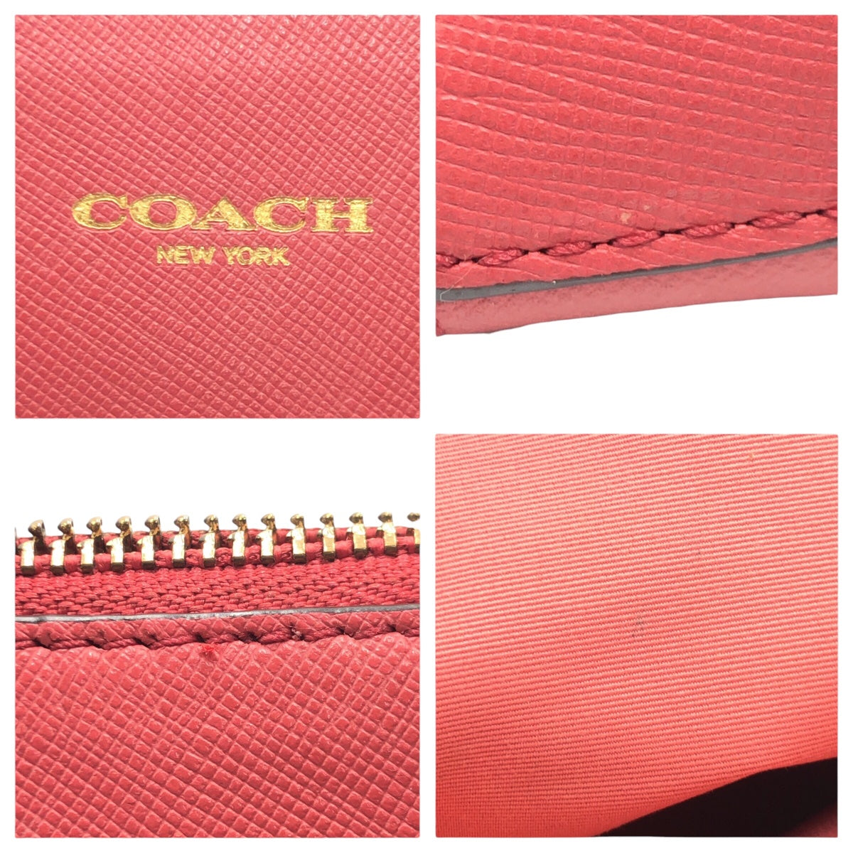 Coach Pink Calf Leather Pouch 405033 in Very Good Condition