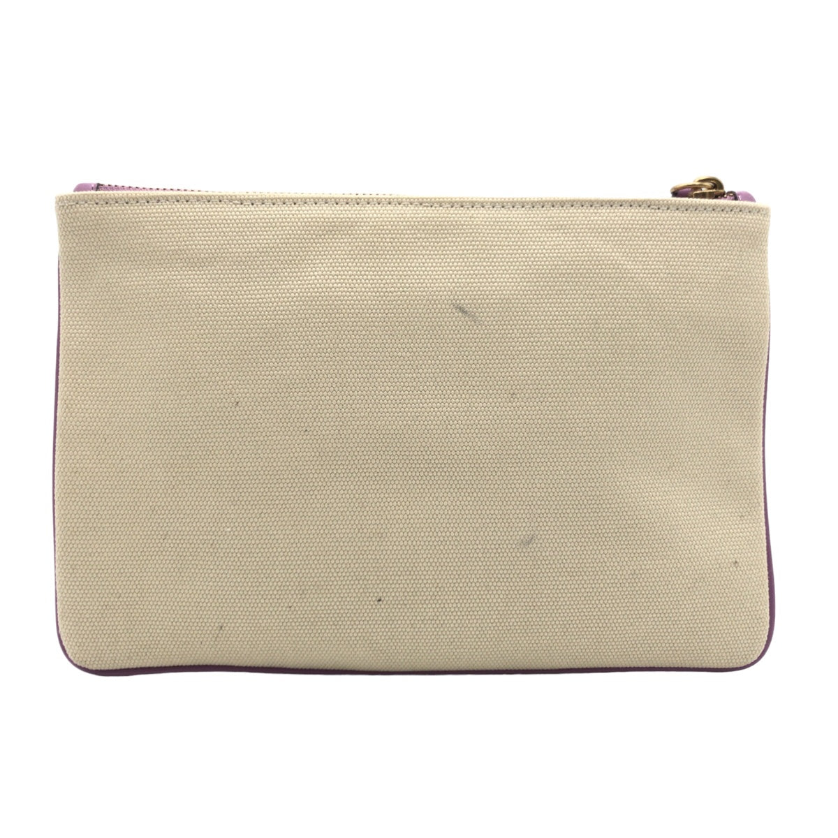 Coach Beige Purple Canvas Pouch CD699G in Very Good Condition