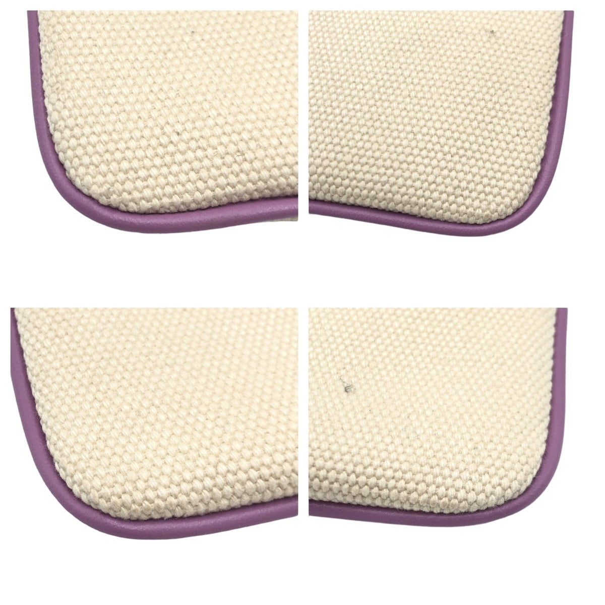 Coach Beige Purple Canvas Pouch CD699G in Very Good Condition