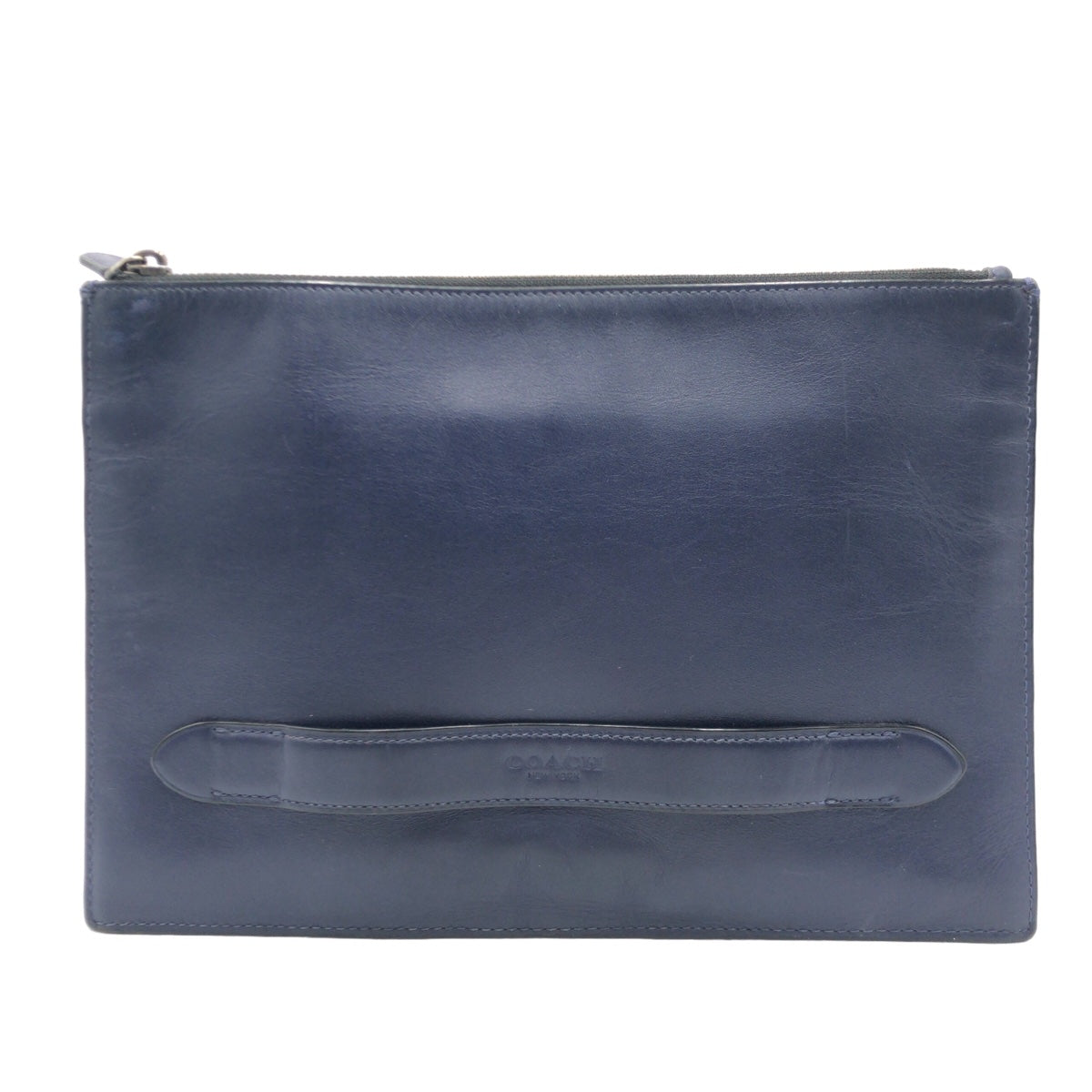 Coach Navy Leather Clutch Bag 38150 in Very Good Condition