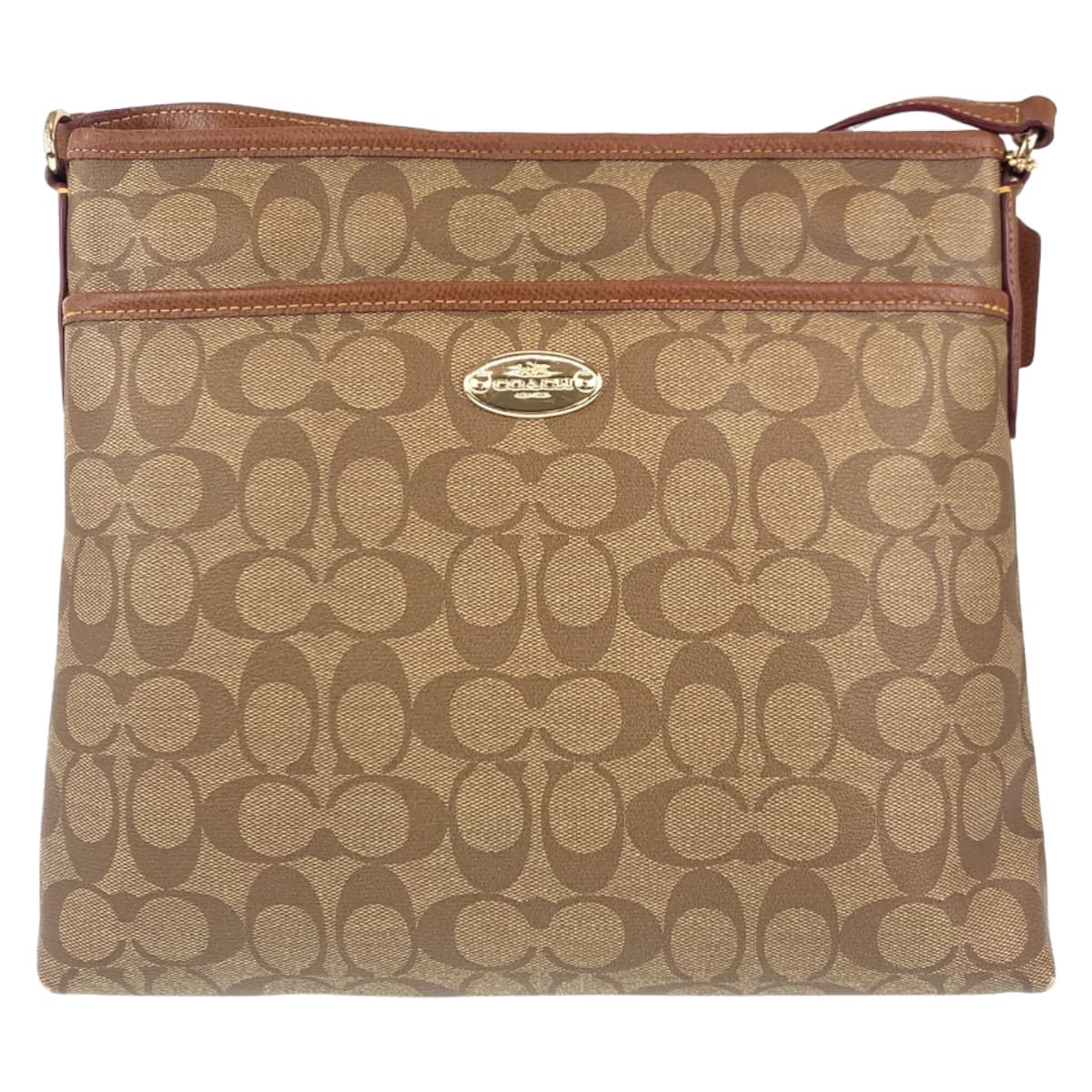 Coach Signature Brown PVC Shoulder Bag F34938