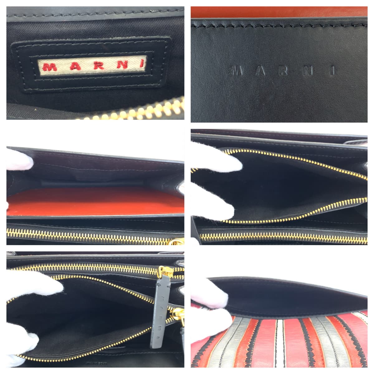 MARNI Multicolor Calf Leather Shoulder Bag in Very Good Condition