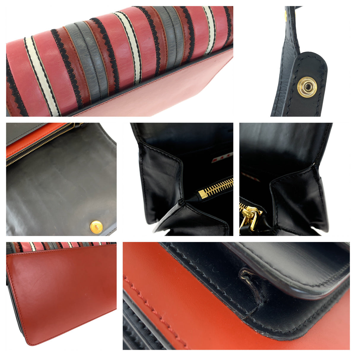 MARNI Multicolor Calf Leather Shoulder Bag in Very Good Condition