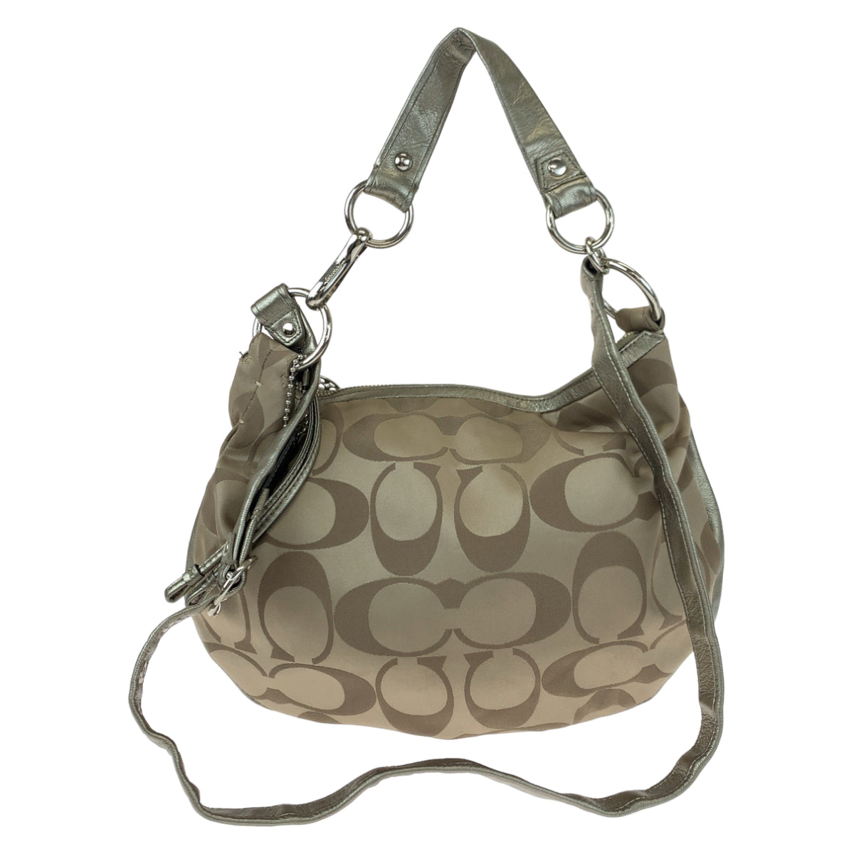 Coach Signature Convertible Hobo Canvas Shoulder Bag 13707 in Very Good Condition