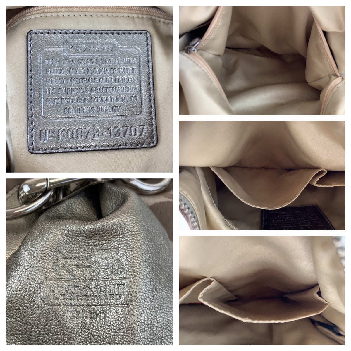 Coach Signature Convertible Hobo Canvas Shoulder Bag 13707 in Very Good Condition