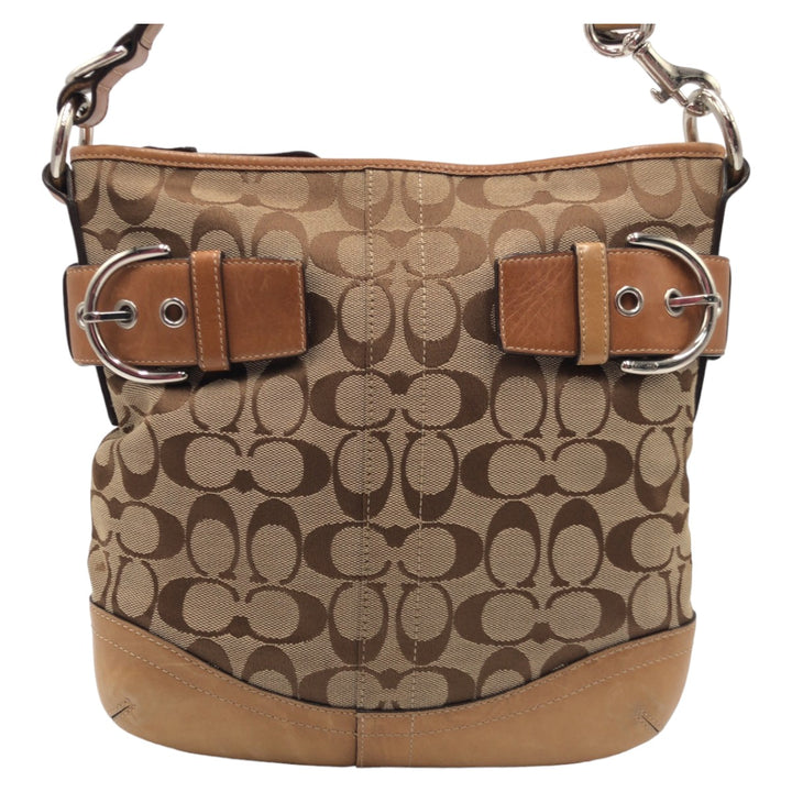 Coach Signature Brown Canvas Shoulder Bag F03574