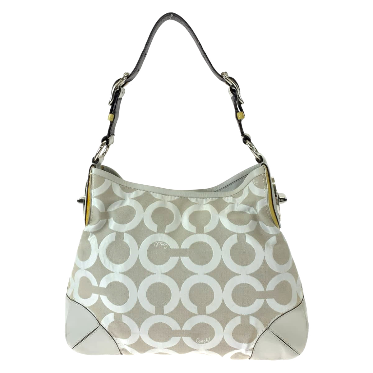 Coach Op Art Peyton Canvas Shoulder Bag 14512 in Very Good Condition