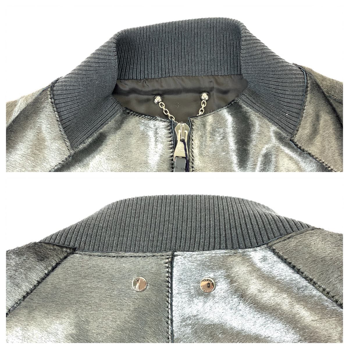 Louis Vuitton Silver Harako Leather Jacket